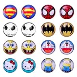 Designer Pack Assorted Color Lot Cute Cartoon Round Stud Earrings, Hypoallergenic Nickel-free Lead-free