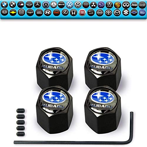Custom Tire Valve Stem Caps (35 Vehicle Models) Anti-Theft Hexagon Design | Car, Truck, SUV | Leakproof, Airtight, Dustproof Seal | All-Weather, Lock Tight Fit (for Subaru Vehicles) - Thumbnail 2