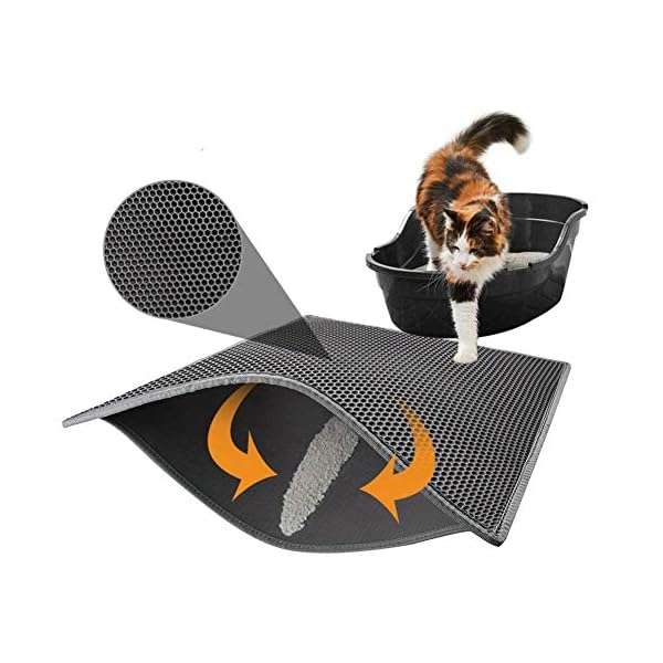 Modaka Doppi Strati Gatto Lettiera Zerbino Trapper Impermeabile Facile da Pulire Lettiera Zerbino-Doppio Strato di Pad…