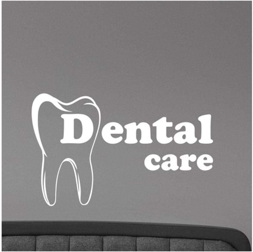 dpalq Dental Care Logo Vinyl Sticker Stomatology Sign Window Decal Healthcare Wall Art Decorations for Office Dentist Room 68X42Cm