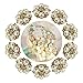 HABI 10pcs Decorative Rhinestone Pearl Flower Bead Buttons DIY Craft Embellishment for Wedding Clothes Hair Accessories Gift Decor No Hole for Sewing (Gold)