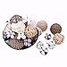 Bag of Assorted Decorative Spherical Natural Woven Twig Rattan and Cotton Bowl and Vase Filler, Balls Spheres Orbs Filler - Brown and White (Brown2) primary