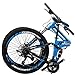 Eurobike 26″ Full Suspension Mountain Bike 21 Speed Folding Bicycle Men or Women MTB (Blue)thumb 1