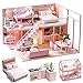 CUTEBEE Dollhouse Miniature with Furniture, DIY Wooden Dollhouse Kit Plus Dust Proof and Music Movement, Creative Room for Valentine's Day Gift Idea (Cozy Time)