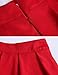 Face N Face Women's High Waisted A line Street Skirt Skater Pleated Full Midi Skirt Medium Red