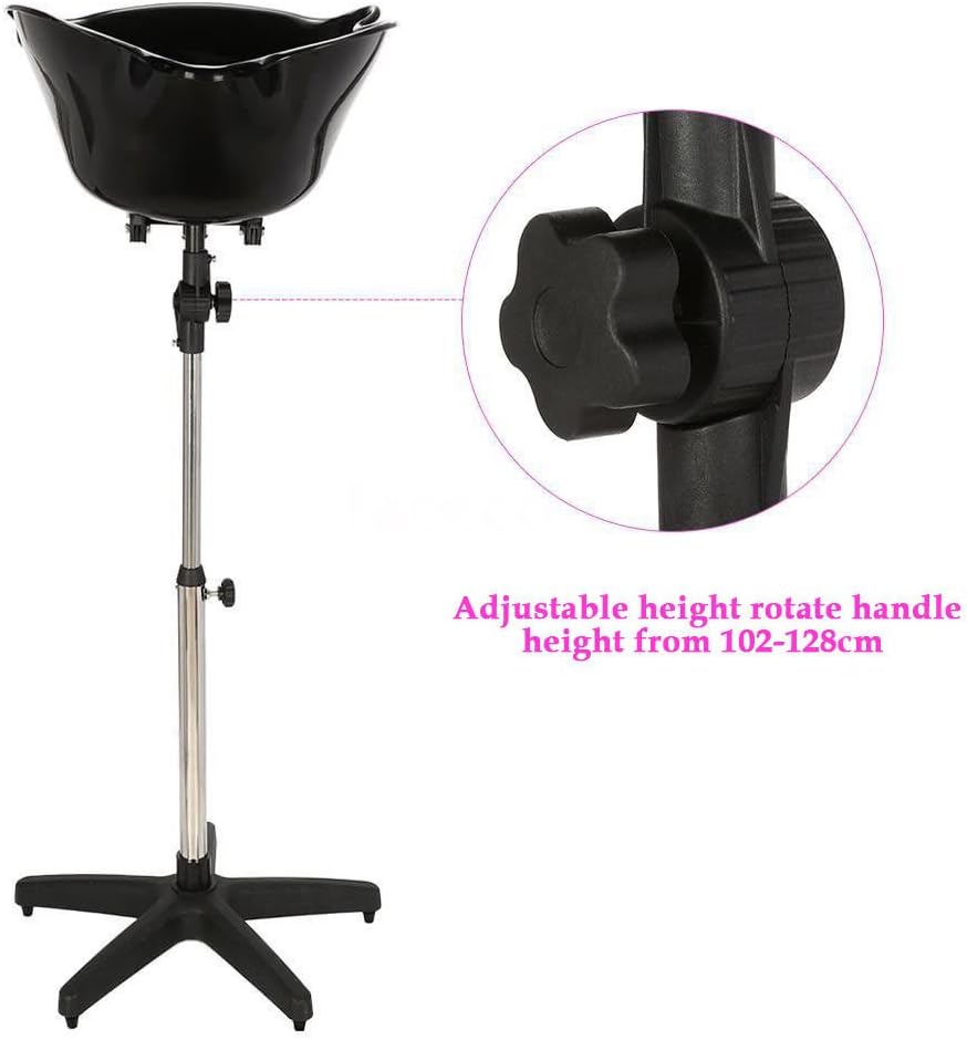 Height Adjustable Shampoo Basin Sink Stand w/Drain Hose, Portable Shampoo Hairdresser Hairdressing Back Wash Bowl Barber Backwash Sink Beauty Salon Tub Equipment: Kitchen & Dining