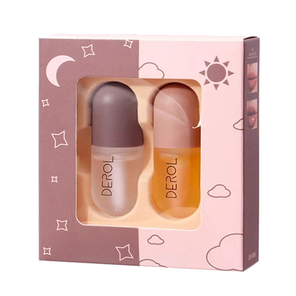 Lip Plumper Set, Natural Plumping Lip Care Essence, Plumping Lip Enhancer and Lip Care Serum, Fuller Hydrating & Reduce Fine Lines, Reduce Lip Line & Repair Lips, Day & Night: Beauty
