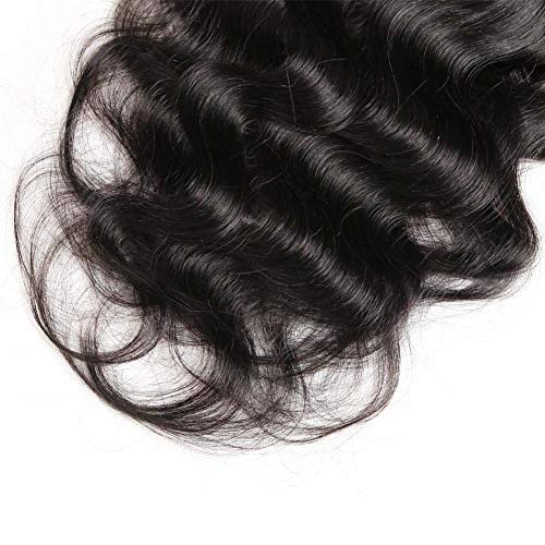 Urbeauty Wavy Clip in Extensions Human Hair 7Pcs/80g 14" Full Head Body Wave Triple Weft Remy Clip in Hair Extensions #1B Natural Black - Thumbnail 7