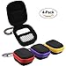 Meuxan zz556456 AirPods Storage Case Mini Earbud Carrying Pouch, Black/Red/Yellow/Purple, 4 Piece