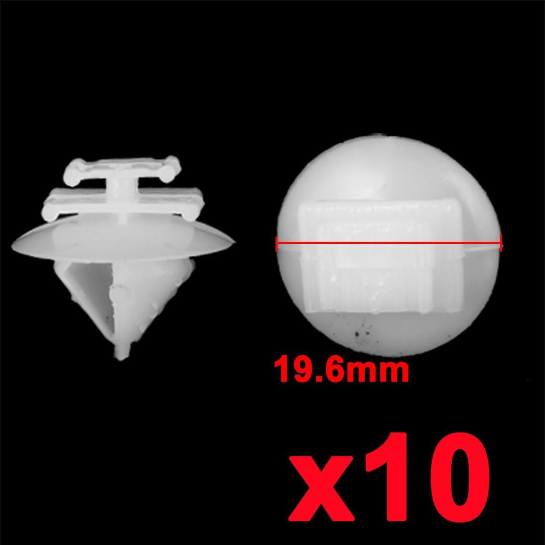 sourcingmap 10x Door Trim Bumpstrip Rub Strip Moulding Clips, White - Image 3