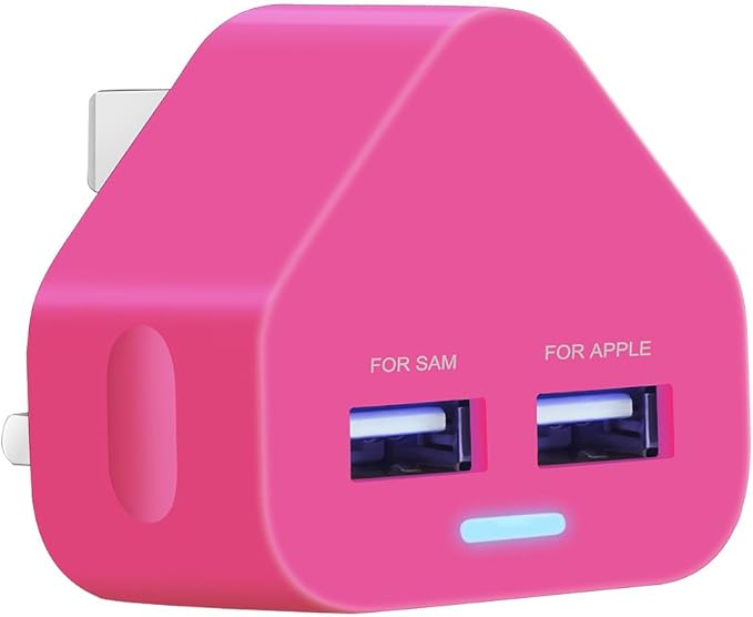 SLTX usb plugs UK 3 Pin Plug USB Mains Charger Adapter, Dual 2AMP