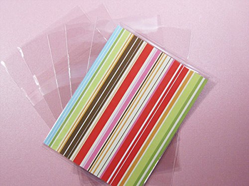 My Craft Supplies 5 7/16 x 7 1/4 A7 + Envelope Size In Resealable Clear Cello Bags Set of 100 - Tape strip on BODY