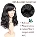 WIGNEE 100% Virgin Human Hair Natural Wave Bob Wigs with Bangs Brazilian Human Hair Wave Wigs Natural Black Color (natural wave bob with bang - natural black)