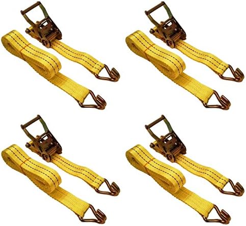 (4) New 1.5" x 15' 4000lb Ratchet Straps J Hook Heavy Duty Tie Downs
