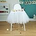 vLoveLife 40 x 14 Inch White Tulle Tutu Skirt for Baby High Chair Decor, Baby Tutu Table Skirt for 1st Birthday Party Baby Shower Decoration Favors