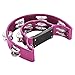 Flexzion Half Moon Musical Tambourine Double Row Metal Jingles Hand Held Percussion Drum Multicolor for Gift KTV Party Kids Toy with Ergonomic Handle Grip (pink)