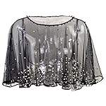 Zakia Women's mesh shawl evening dress wedding sequins shawl wrapped scarf Zakia Women's mesh shawl evening dress wedding sequins shawl wrapped scarf