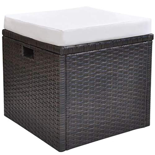 vidaXL Gartenmöbel 6-TLG. Poly Rattan Braun Garten Sitzgruppe Gartengarnitur – Bild 7