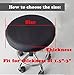 Augld Round Bar Stool Cover Watedrproof Faux Leather Stool Slipcover 13.5 Inch Black