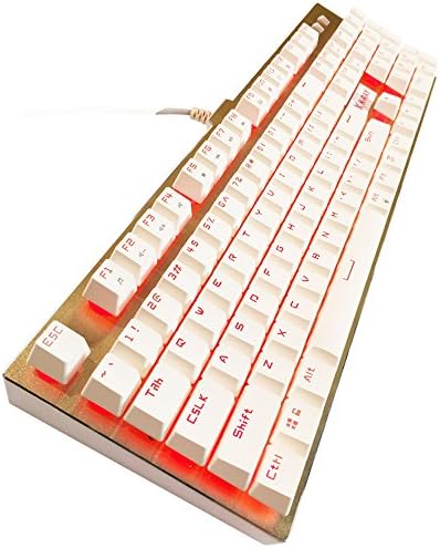 K-RAY K8 Wired Cool Gaming Keyboard Mechanical Feeling Ergonomic Tri-Color LED Backlit Waterproof Design(104 keys)- Gold