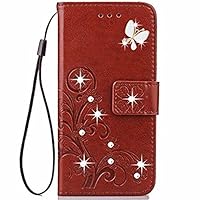 Lucky Shop1234 LG G6 2017 Case,LG G6 Wallet Case Handmade 3D Bling Diamond Premium PU Leather Cover Case with Kickstand and ID Holder for LG G6 (Brown)