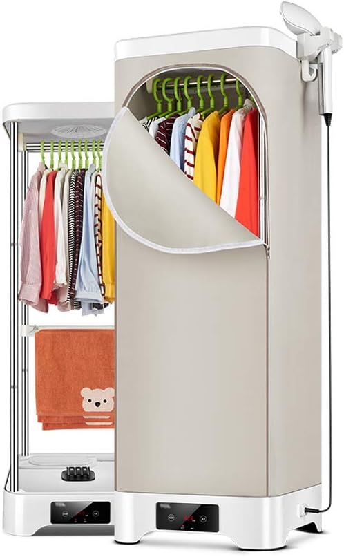 Clothes Dryer Portable Clothes Dryer,Steam Ironing Machine,Folding Wardrobe Hanger Electric Vented Hot Air Drier,Suitable For Clothing Shoe Drying Dehumidification Dry Heated Laundry Dorm Room,Timer 2