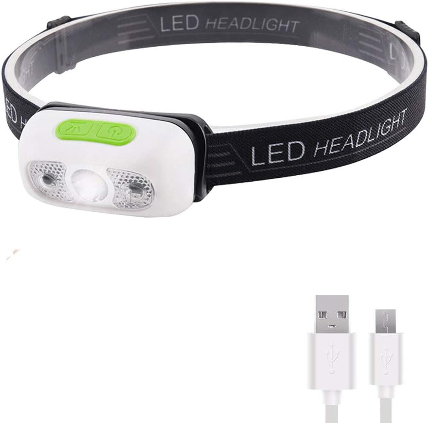 Headlamp Flashlight USB Rechargeable Head Lamp Rainstorm Waterproof 500 Lumen LED Head Torch Head Light Lightweight Running Headlight for Adults and Kids Camping Fishing, Car Repair, Outdoor - - 