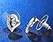 Joyfulshine Womens Crystal Earring Studs 18K Gold Plated Heart Earrings Color White