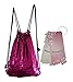 Winmany Mermaid Sequin Drawstring Backpack Glittering Reversible Dance Bag Sports Backpack Bag Outdoor Shoulder Bag