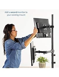 Soporte universal de acero negro VIVO con placa VESA extraíble de 2.953 in y 3.937 in, compatible con pantallas de 13 a 30 pulgadas (MOUNT-POLE01)