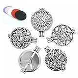 5pcs Mix Style 30mm Tibetan Silver Locket Essential Oil Aromatherapy Diffuser Pendant Charms Necklace