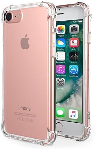 iPhone 7/8 Case,AUSCREZICON Clear TPU [Air Cushion] Shockproof,Anti Scratch,Easy Grip,Screen&amp;Camera Protection Durable Case for iPhone 7/8