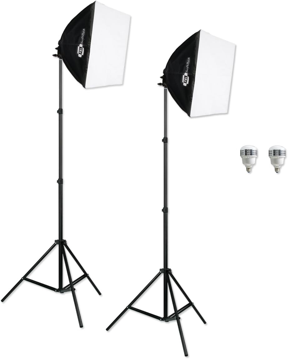 LED Photography Studio EZ Softboxes Portrait Interviews Lighting Kit