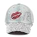 Raylans Fashion Women Bling Studded Rhinestone Crystal Love Lips Baseball Caps Hats,1#