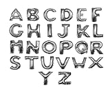 30 Inch Silver Helium Foil balloons Letters A