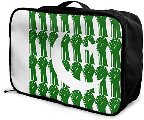 Portable Luggage Duffel Bag Pakistan Flag Raised Fist Travel Bags Carry-on In Trolley Handle