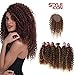 Style Icon Synthetic Kinky Curly Blonde Hair 16-20 inch 7Pieces/lot High Temperature Fiber Afro Kinky Curly Hair 6 Pieces With Closure Lace For Black Women (16