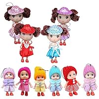 10 PCS Mini Dolls for Baby Girls, Princess Mini Doll Toys Set For Girl, Animators Collection Mini Doll Set, Surprise Dollhouse Loving Family Dolls Toy, Little People Mini Doll House Figures Keychain