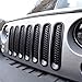 DIYTuning Matte Black Mesh Grill Mesh Grill Insert for Jeep Wrangler JK JKU Unlimited Rubicon Sahara X Off Road Sport Exterior Accessories Parts 2007-2015