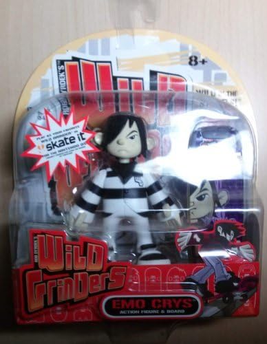 Wild Grinders EMO CRYS Figure & Board (Red/Grey Stripe with Blk/GREEN Board Version)