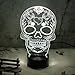 HYNAWIN 3D Skull Lamps,3D Night Lights, Amazing Illusion Lamps LED Night Lamps Optical Lamp Gift for Kids 7 Color Change Visual Lamp (Skull)