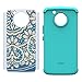 Moto E4 Plus Case, LEEGU [Shock Absorption] Dual Layer Heavy Duty Protective Silicone Plastic Cover Rugged Case for Motorola Moto E Plus 4th Generation (USA Version) - Blue Flower