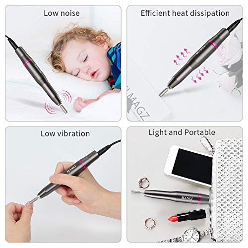 Portable Electric Nail Drill,11 in 1 Machine Professional 20000 RPM Manicure Pedicure Nail File Drill Kit Set for Acrylic, Gel Nails, Manicure Pedicure Polishing Shape Tools Design for Home Salon Use