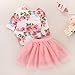 HAPPYMA Baby Girl Fall Outfits 1st Birthday Romper Long Sleeve Tops Floral Tutu Skirt 2Pcs Clothing Set (Pink # 2, 12-18 Months)