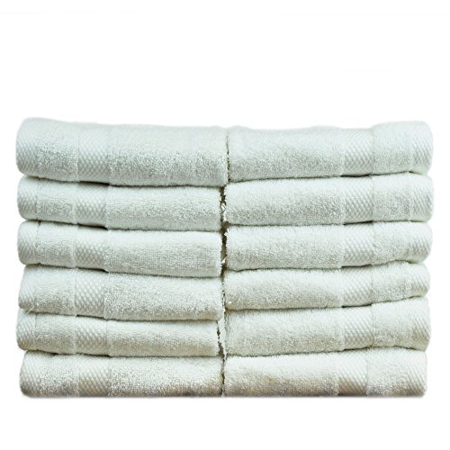 Luxury Hotel & Spa Towel Turkish Cotton Wash Cloths - White - Honeycomb - Set of 12