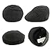 Mens Winter Hat with Ear Flap Fitted Hat Hunting Wool Newsboy Cap Black Ivy Flat Cap with Earflap XL SIGGI