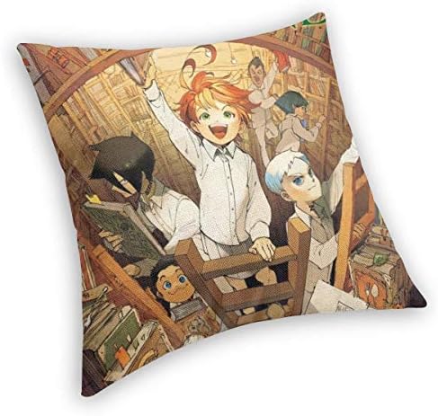 The Promised Neverland Pillows Case Covers Decorative Sofa Bed Standard Square Velvet Throw Pillowcase Protectors Zipper 16x16 18x18 20x20 22x22 24x24 26x26 Inches