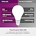 Philips LED Dimmable A19 Soft White Light Bulb with Warm Glow Effect 480-Lumen, 2700-2200-Kelvin, 6-Watt (40-Watt Equivalent), E26 Base, Clear, 4-Pack