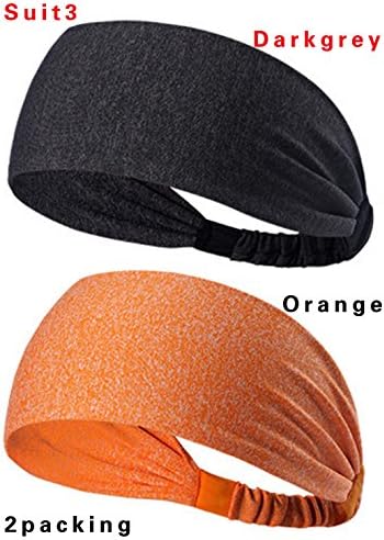 Longxing (2PCS) high elastic men and women headband running speed dry hair band fitness yoga sweat band sweat makeup.