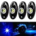 Amak 4 Pods LED Rock Light Kit for Jeep ATV SUV Offroad Car Truck Boat Underbody Glow Trail Rig Lamp Underglow LED Neon Lights Waterproof-Blue